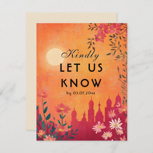 Con opción de menú Sunset Serenade Boda (Anverso / Reverso)