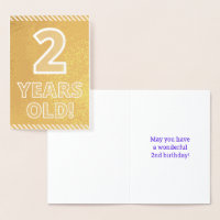 2.º cumpleaños - Audaz "¡2 AÑOS!" Tarjeta de Relie