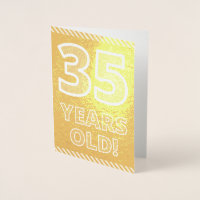 35º cumpleaños: audaz "¡35 años!" Tarjeta de Relie