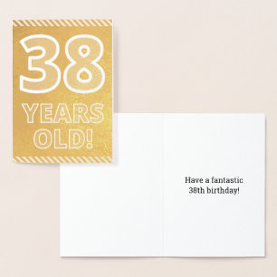 Con Relieve Metalizado 38 Aniversario: Audaz "¡38 AÑOS!" Tarjeta de Relie