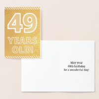 49º cumpleaños: audaz "¡49 años!" Tarjeta de Relie