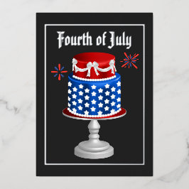 Con Relieve Metalizado 4 de julio Día de la Independencia Invitación al R