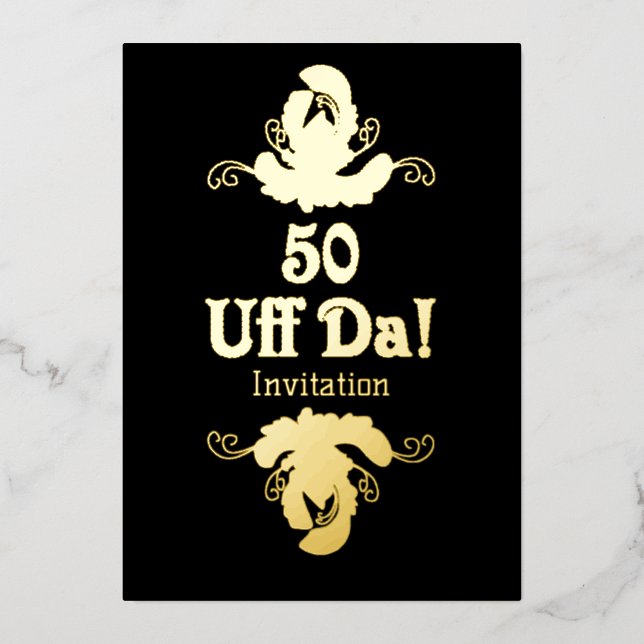 Con Relieve Metalizado 50.ª invitación de cumpleaños de la UFF DA (Anverso)