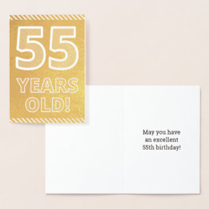 Con Relieve Metalizado 55º cumpleaños: audaz "¡55 años!" Tarjeta de Relie