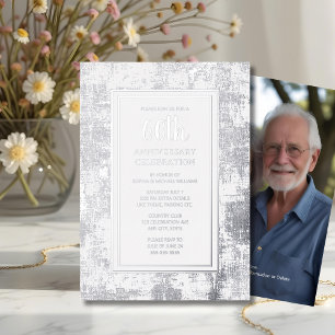 Con Relieve Metalizado 60.º Boda Aniversario de la invitación