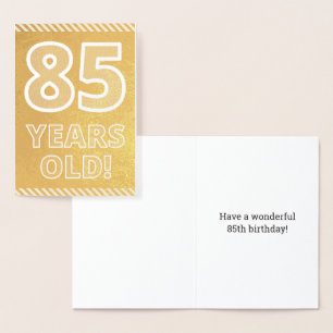 Con Relieve Metalizado 85º cumpleaños: audaz "¡85 años!" Tarjeta de Relie