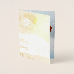 Con Relieve Metalizado Almohada de lanzamiento de tarjeta de Feliz Navida