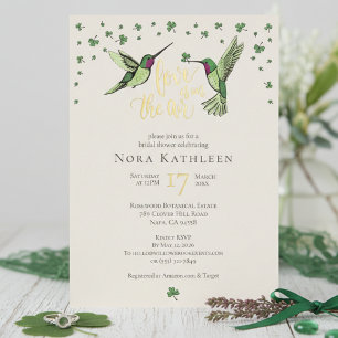 Con Relieve Metalizado Amor Irlandés en el Aire Invitación para Despedida