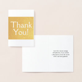 Con Relieve Metalizado Básico, elegante "¡Gracias!" Tarjeta