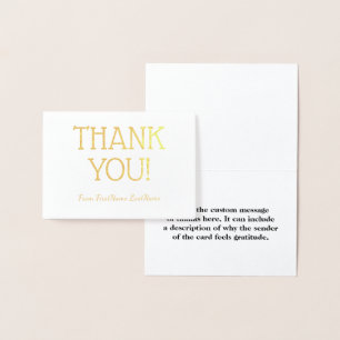 Con Relieve Metalizado Básico y sencillo "¡GRACIAS!" Tarjeta