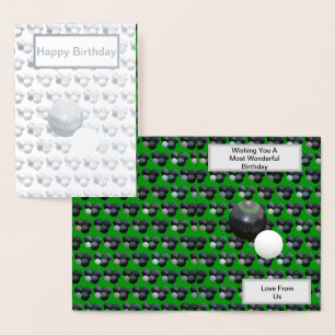 Con Relieve Metalizado Bolas de hierba verde Jack, tarjeta de cumpleaños