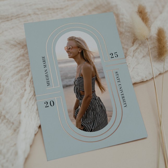 Con Relieve Metalizado Cápsula de tiempo | Moderna Invitación de graduaci (Subido por el creador)