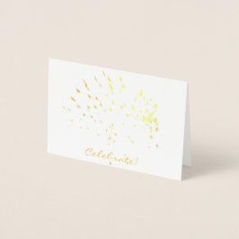 Con Relieve Metalizado ¡Celebra! Tarjeta Mini de Hoja de Oro