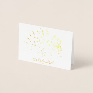 Con Relieve Metalizado ¡Celebra! Tarjeta Mini de Hoja de Oro