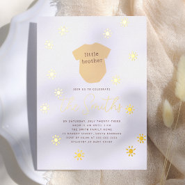 Con Relieve Metalizado Chico del Sol Boho Brillante Invitación de Baby Sh