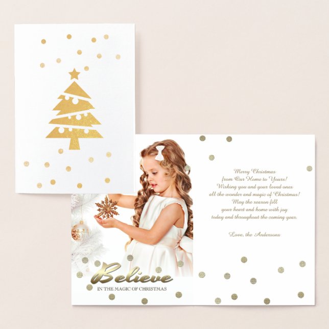 Con Relieve Metalizado Creer. Tarjeta fotográfica de Personalizado de luj (Demostración)