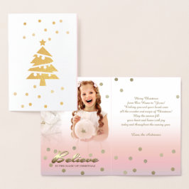 Con Relieve Metalizado Creer. Tarjeta fotográfica de Personalizado de luj