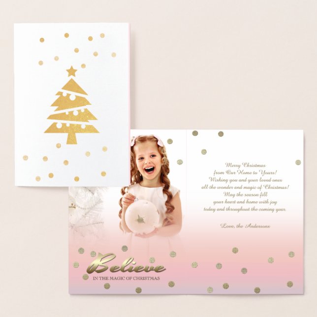 Con Relieve Metalizado Creer. Tarjeta fotográfica de Personalizado de luj (Demostración)