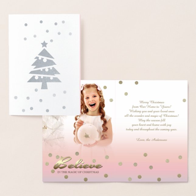 Con Relieve Metalizado Creer. Tarjeta fotográfica de Personalizado de luj (Demostración)