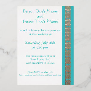 Con Relieve Metalizado Elegancia china en invitación de papel de aluminio
