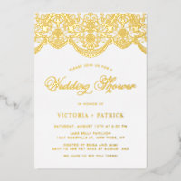 Elegante brocado floral de encaje Invitación de la