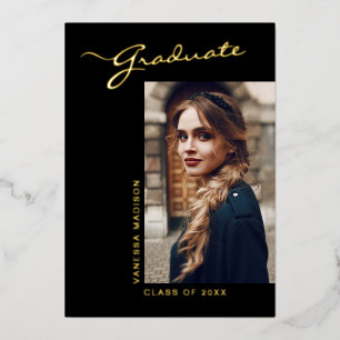 Con Relieve Metalizado Elegante foto de escritura moderna   Invitación de
