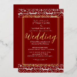 Con Relieve Metalizado Elegante invitación a la boda católica