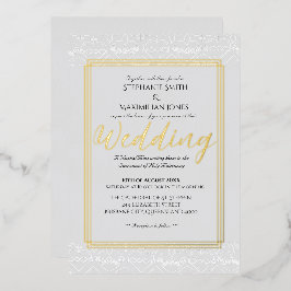 Con Relieve Metalizado Elegante invitación a la boda católica