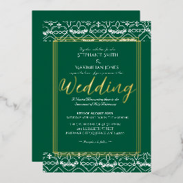 Con Relieve Metalizado Elegante invitación a la boda católica