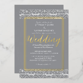 Con Relieve Metalizado Elegante invitación a la boda católica