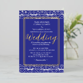 Con Relieve Metalizado Elegante invitación a la boda católica