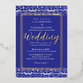 Con Relieve Metalizado Elegante invitación a la boda católica