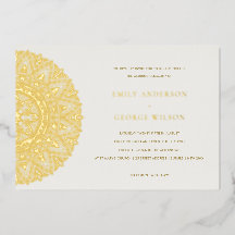 Elegante Invitación a la boda de Mandala clásica d