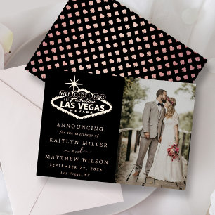 Con Relieve Metalizado Elegante Invitación de Boda de Destino de Las Vega