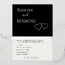 Elegante Invitación de Boda en Blanco y Negro Plat