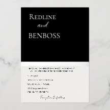 Elegante Invitación de Boda en Blanco y Negro Plat