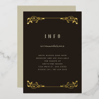 Elegante Invitación de Papel de Oro Art Nouveau