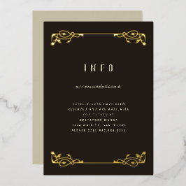 Con Relieve Metalizado Elegante Invitación de Papel de Oro Art Nouveau