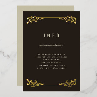 Con Relieve Metalizado Elegante Invitación de Papel de Oro Art Nouveau