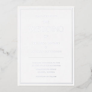 Con Relieve Metalizado Elegante Moda Minimalista Invitación a la boda pla