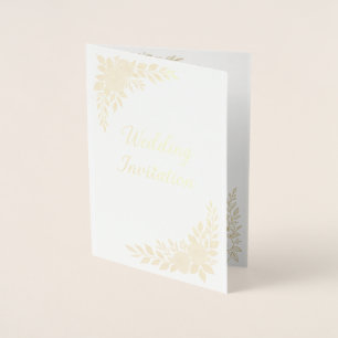 Con Relieve Metalizado Elegante tarjeta de Boda floral