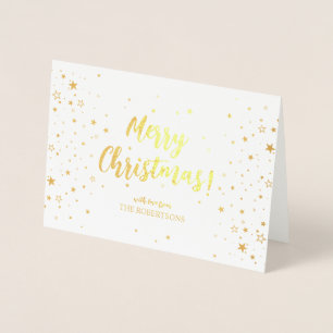 Con Relieve Metalizado Elegante tarjeta de caligrafía de oro Feliz Reliev