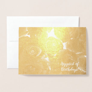 Con Relieve Metalizado Elegante tarjeta de deseos de cumpleaños para Rosa