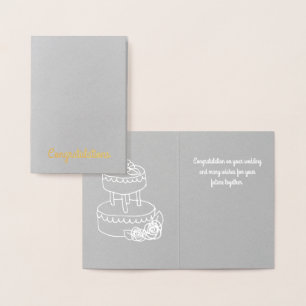 Con Relieve Metalizado Elegante tarjeta mini Boda
