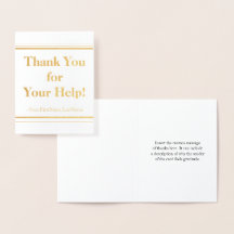 Elegante y limpio "¡Gracias por tu ayuda!" Tarjeta