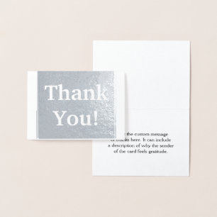 Con Relieve Metalizado Elegante y llano "¡Gracias!" Tarjeta