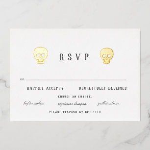 Con Relieve Metalizado Esqueletos románticos frustran la invitación