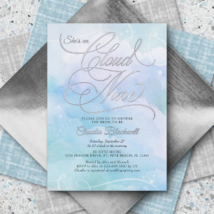 Con Relieve Metalizado Está en la Nueve Invitación a la Ducha Bridal