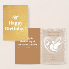 Con Relieve Metalizado Feliz Cumpleaños Tarjeta de Papel Aluminio para Be