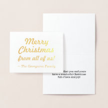 "¡Feliz Navidad de todos nosotros!" Tarjeta